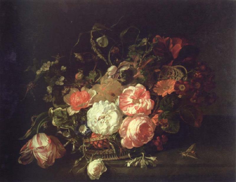 Rachel Ruysch flowers and lnsects Sweden oil painting art